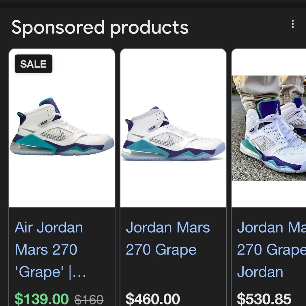 Nike Air Jordan Mars 270 Grape Sneakers - Picture 7 of 7